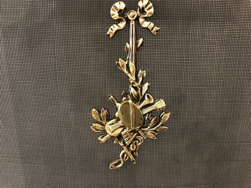 19th century bronze fireplace screen in Louis XVI style