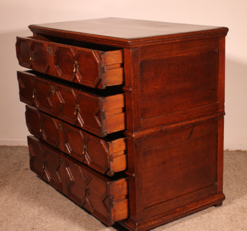 Commode Jacobean En Chêne 17° Siècle