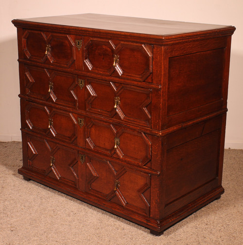 Commode Jacobean En Chêne 17° Siècle