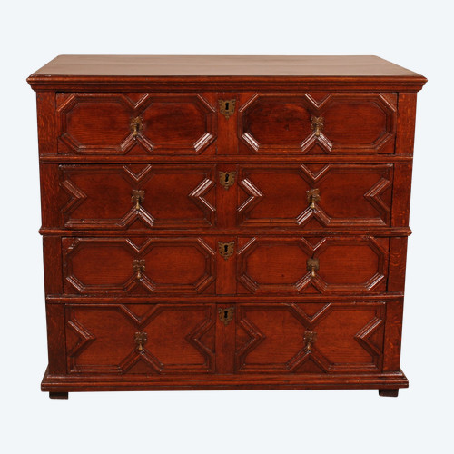 Commode Jacobean En Chêne 17° Siècle
