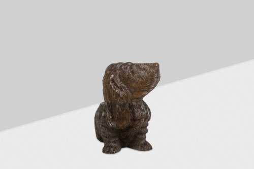 Carved basswood dog in Black Forest style, circa 1900