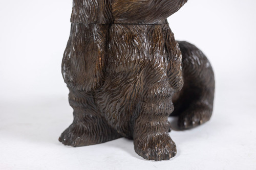 Carved basswood dog in Black Forest style, circa 1900