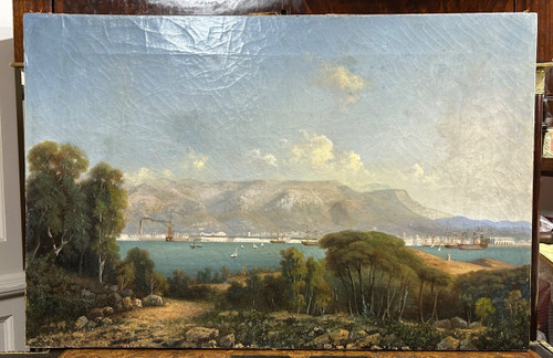 Vue De La Rade De Toulon Vers 1840-50 - école Française Du XIXéme tableau huile sur toile