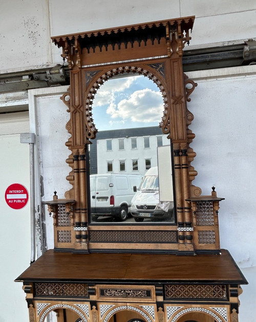 Atelier De Giuseppe Parvis - Grande Console Et Son Miroir égypte Vers 1880