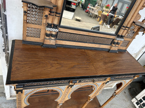 Atelier De Giuseppe Parvis - Grande Console Et Son Miroir égypte Vers 1880