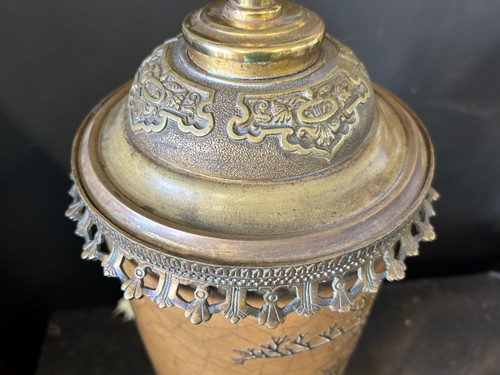 Grande lampada in porcellana cinese del XIX secolo