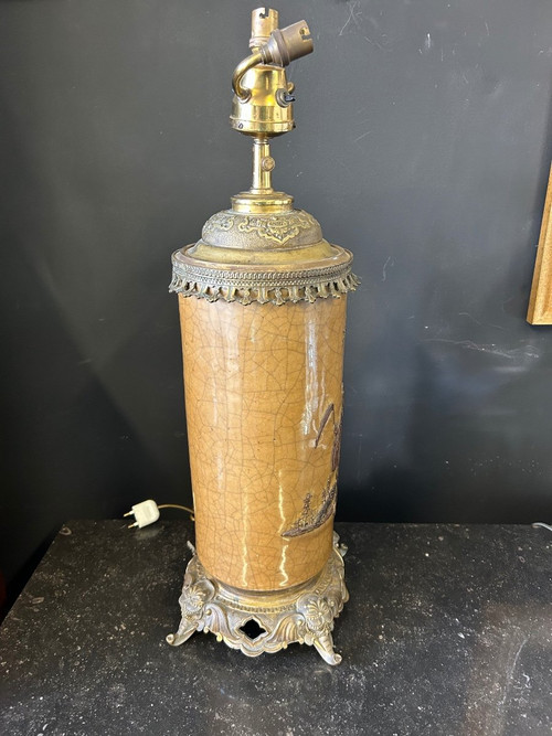 Grande lampada in porcellana cinese del XIX secolo
