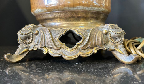 Grande lampada in porcellana cinese del XIX secolo