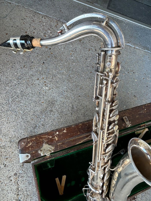 Saxophone - Saxo - Métal Argenté Vers 1930-40 Pas De Marque