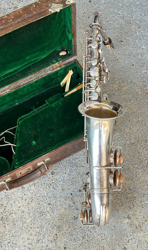 Saxophone - Saxo - Métal Argenté Vers 1930-40 Pas De Marque