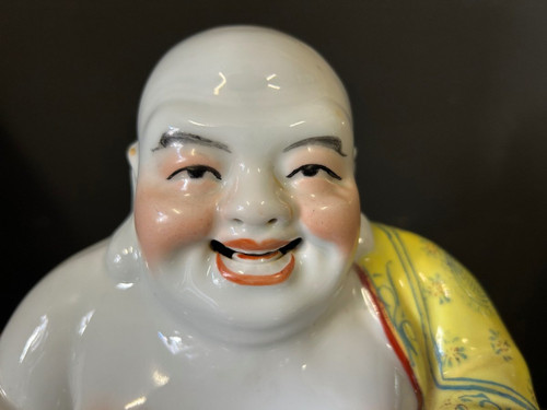 Buddha - Budai - Putai Rieur Enameled polychrome porcelain China Early 20th century