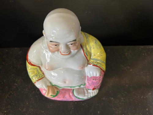Buddha - Budai - Putai Rieur Enameled polychrome porcelain China Early 20th century