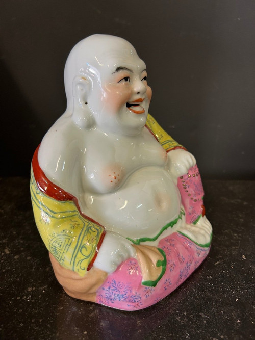 Buddha - Budai - Putai Rieur Enameled polychrome porcelain China Early 20th century