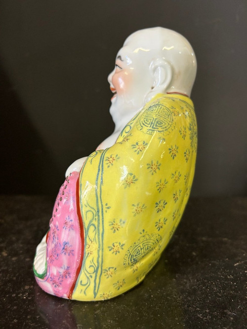 Buddha - Budai - Putai Rieur Enameled polychrome porcelain China Early 20th century