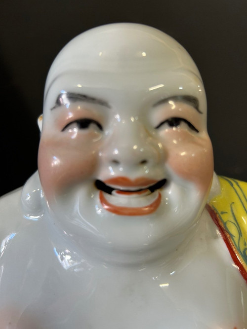 Buddha - Budai - Putai Rieur Enameled polychrome porcelain China Early 20th century
