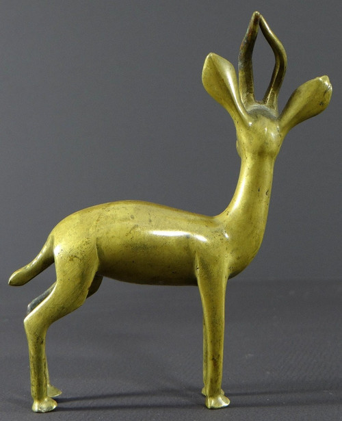 Sud Est Asiatico, Primo Terzo del XX Secolo, Statuetta di Cervo in Bronzo.