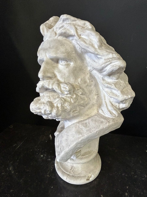Rude François ( 1784-1855) Dopo la testa di un antico gallo Busto in gesso H 39 cm