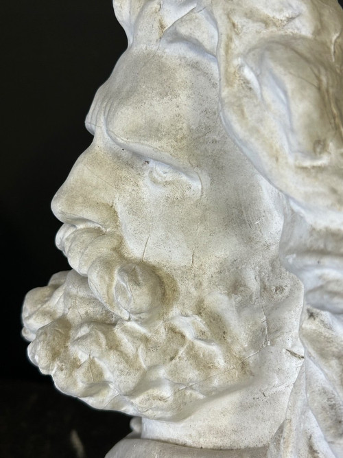 Rude François ( 1784-1855) Dopo la testa di un antico gallo Busto in gesso H 39 cm