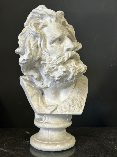 Rude François ( 1784-1855) Dopo la testa di un antico gallo Busto in gesso H 39 cm