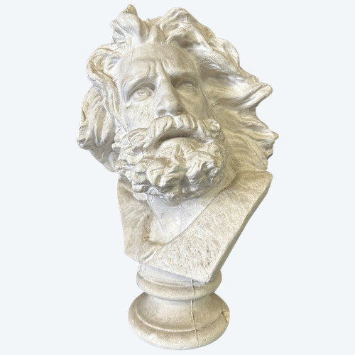 Rude François ( 1784-1855) After Tête De Gaulois Ancient Plaster Bust H 39 Cm