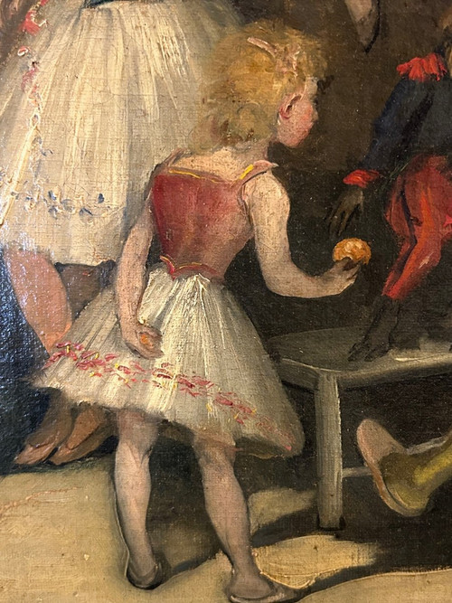 Jo Francoeur -: Oil On Canvas - "Avant Le Spectacle De Cirque" circa 1900