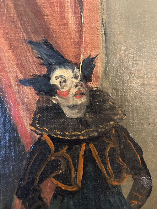 Jo Francoeur -: Oil On Canvas - "Avant Le Spectacle De Cirque" circa 1900