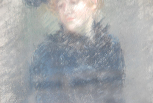 Elegantes Pastel Au Chapeau, signiert De Huillard