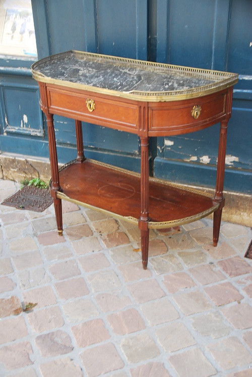 Console Mezza Luna In Mogano Epoca Luigi XVI Timbrata Da Nicolas Petit