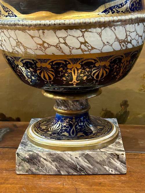 Important Vase Médicis En Porcelaine époque XIXéme H 52 Cm