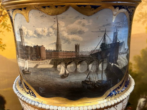 Important Vase Médicis En Porcelaine époque XIXéme H 52 Cm