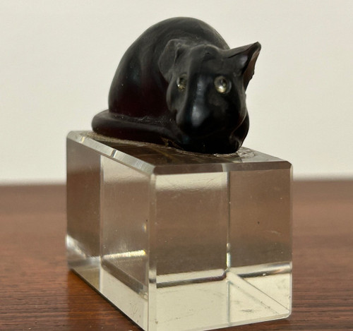 Small Mouse Sculpture In Garnet Glass Circa 1920