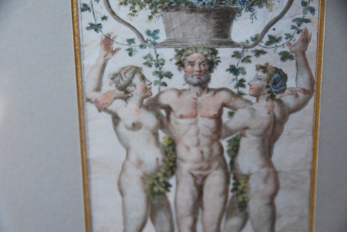 Dessin Polychrome XVIIIe siècle, Allégorie Du Printemps