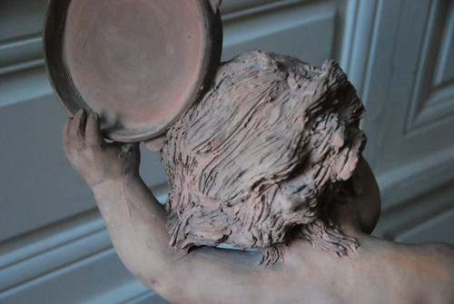 Importante Bambino con Tamburello in Terracotta XIX Secolo