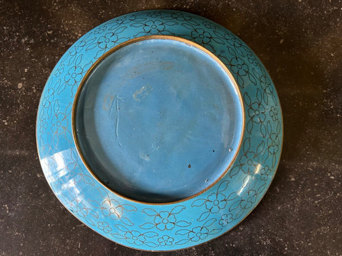 Assiette émail Cloisonnée Chine Fin XIXe