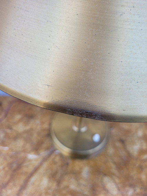 J Perzel, Lampe De Table En Laiton, XXème Siècle