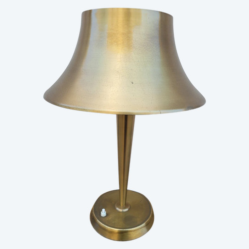 J Perzel, Lampe De Table En Laiton, XXème Siècle