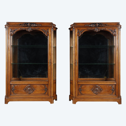 Pair of Regency-style display cabinet