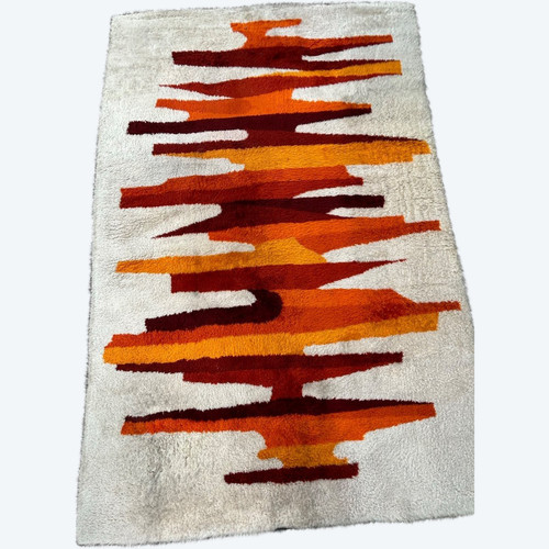 Grand Tapis Scandinave En Laine Vers 1970 Dimensions 300 X 200 Cm