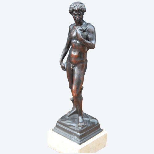 David, Sculpture En Bronze d'Après l'Antique, XIXe siècle