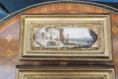 Alabaster Pair Of Painted Plaques Italy, 18th century