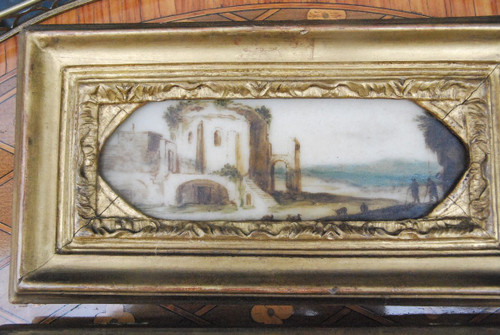 Alabaster Pair Of Painted Plaques Italy, 18th century