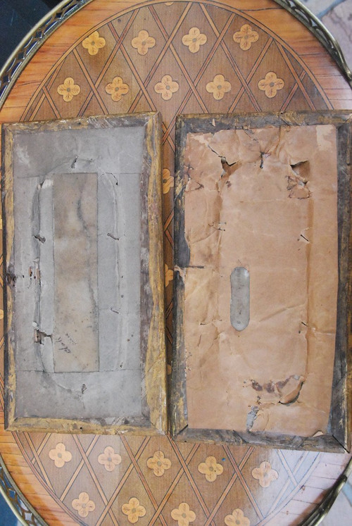 Alabaster Pair Of Painted Plaques Italy, 18th century