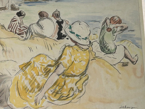 Henri Lebasque (1865-1937) Scène De Plage - Estampe Rehaussée à L'aquarelle (Druck mit Wasserfarben)