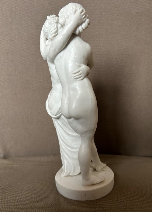 Amour Et Psyché - Sculpture En Biscuit De Porcelaine D’époque XVIIIème Siècle