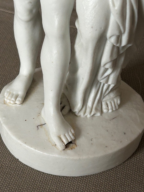 Amour Et Psyché - Sculpture En Biscuit De Porcelaine D’époque XVIIIème Siècle
