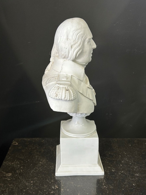 Büste Von Ludwig XVIII. Porzellan Biskuit 19. Jahrhundert H 38 cm