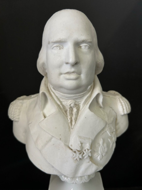 Büste Von Ludwig XVIII. Porzellan Biskuit 19. Jahrhundert H 38 cm