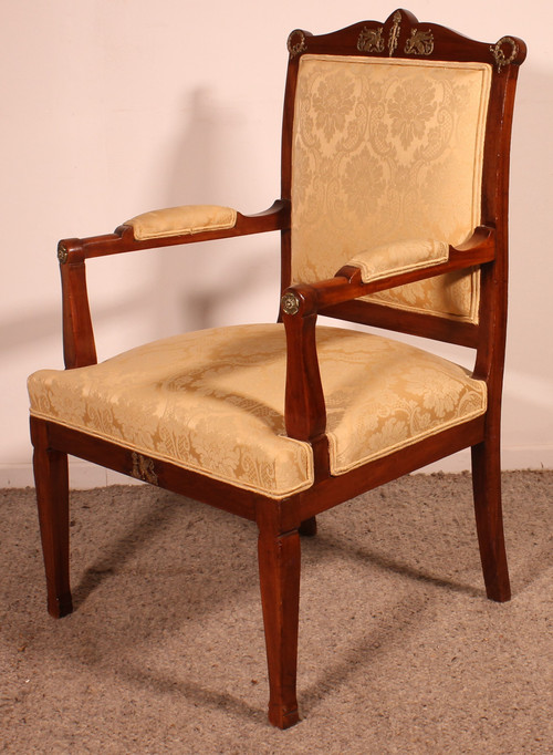 Fauteuil En Acajou De Style Empire