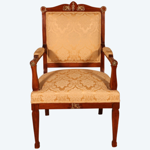 Fauteuil En Acajou De Style Empire