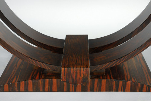 RECTANGULAR DINING TABLE IN MACASSAR EBONY VENEER, ART DECO PERIOD